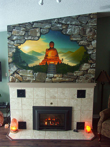 Buddha fireplace